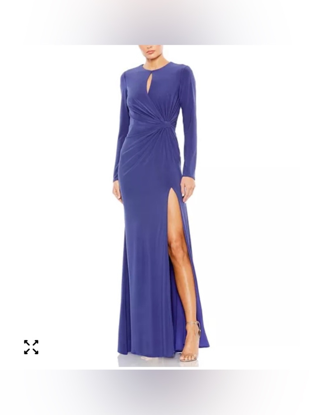 Mac Duggal Women's leena Long Sleeve Keyhole Draped Gown size 8 NWT